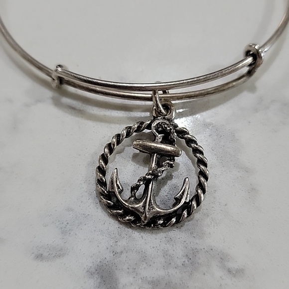 Alex and Ani Gold and Silver Anchor & Lifebuoy Charm Expandable Bangle Set - Picture 8 of 12